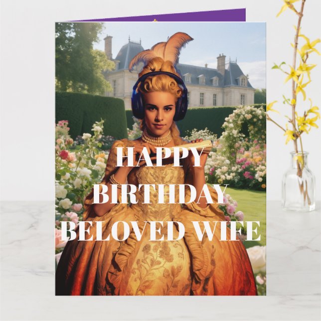 Tarjeta Feliz cumpleaños, querida esposa (flor amarilla)