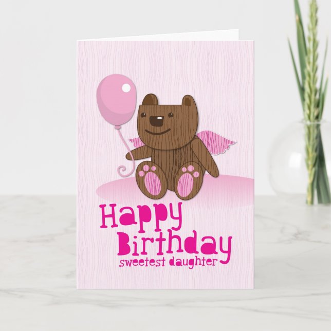 Tarjeta ¡Feliz cumpleaños, querida hija más dulce! (Anverso)