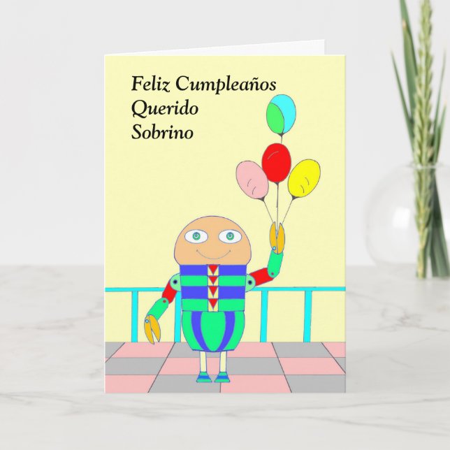 Tarjeta Feliz Cumpleaños Querido Sobrino (Anverso)