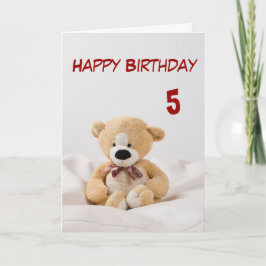 Tarjeta Feliz cumpleaños, quinto tema del oso de peluche