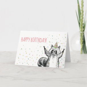 Tarjeta Feliz cumpleaños Raccoon
