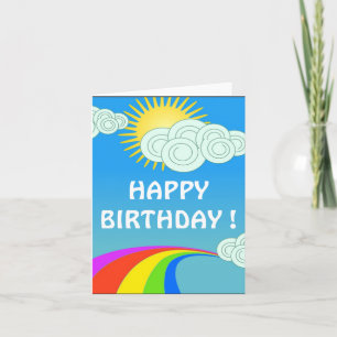 TARJETA "FELIZ CUMPLEAÑOS" RAINBOW SKY