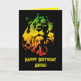 Tarjeta Feliz cumpleaños Rasta Lion