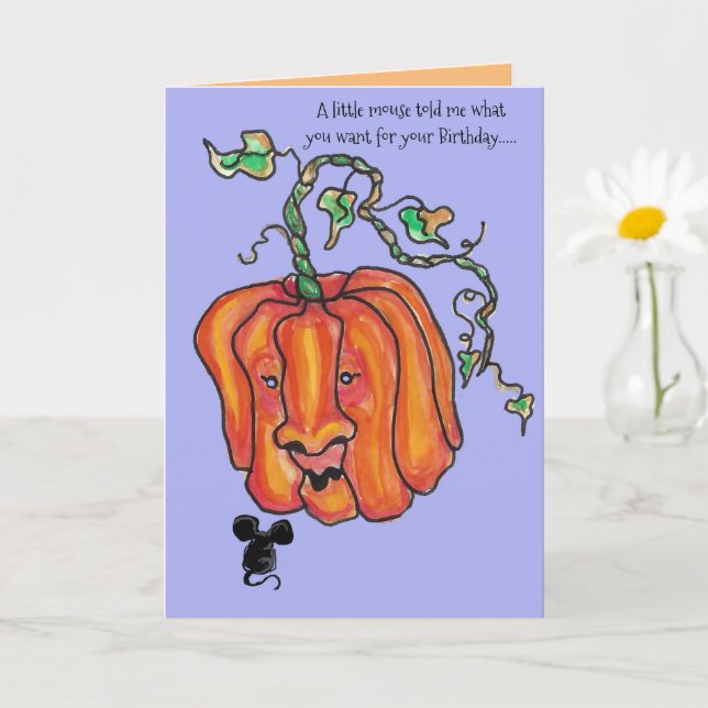Tarjeta Feliz Cumpleaños Ratón (Planta pequeña)