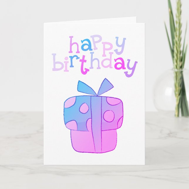 Tarjeta Feliz cumpleaños, regalo (Anverso)
