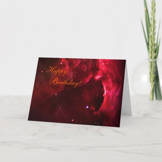 Tarjeta Feliz cumpleaños - región esculpida de nebulosa de (Anverso)