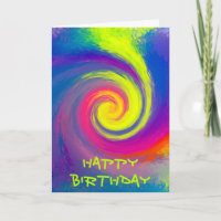 Feliz Cumpleaños - Remolino Espiral Abstracto Groo