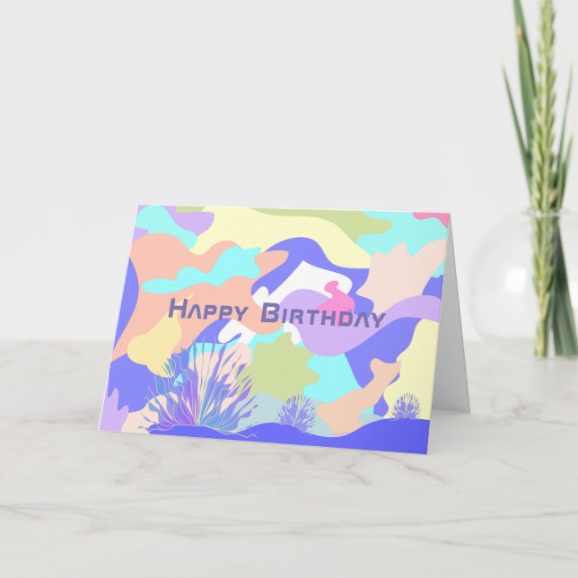 Tarjeta Feliz cumpleaños Resumen arte moderno (Anverso)