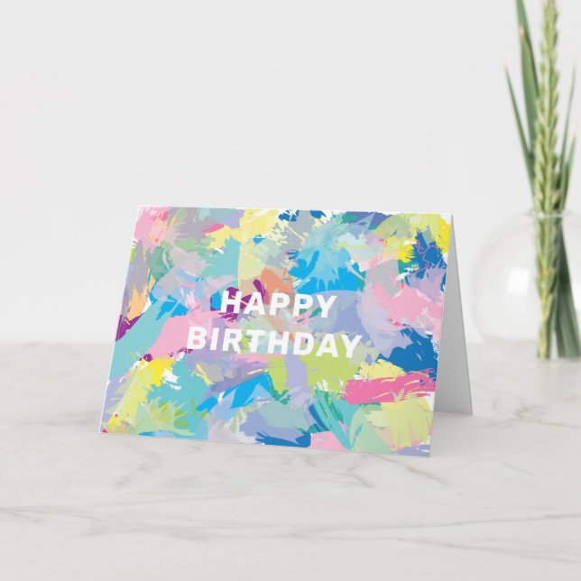 Tarjeta Feliz cumpleaños, resumen de la carta de arte (Anverso)