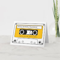 Felíz cumpleaños Retro Cinta Cassette Personalizad