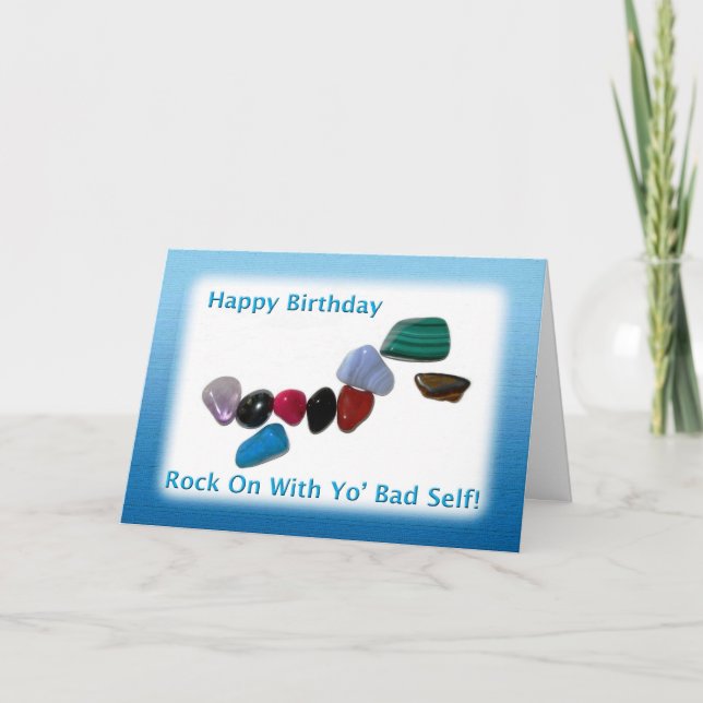 Tarjeta Feliz cumpleaños, rock en (Anverso)