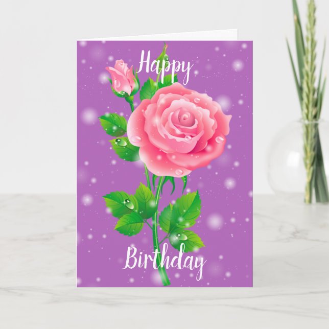 Tarjeta Feliz cumpleaños Rosa (Anverso)
