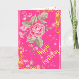 Tarjeta Feliz cumpleaños Rosa