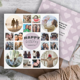 Tarjeta Feliz Cumpleaños Rosa  20 Collage de Fotos     Tar