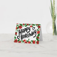 FELIZ CUMPLEAÑOS Roses Roses Roses Frame Floral Pe