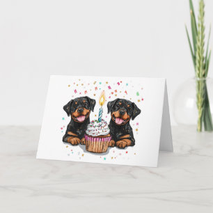 Tarjeta Feliz cumpleaños Rottweiler Dogs