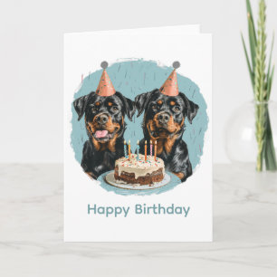 Tarjeta Feliz cumpleaños Rottweiler Dogs