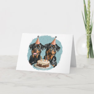 Tarjeta Feliz cumpleaños Rottweiler Dogs