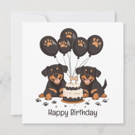 Tarjeta Feliz cumpleaños Rottweiler Dogs