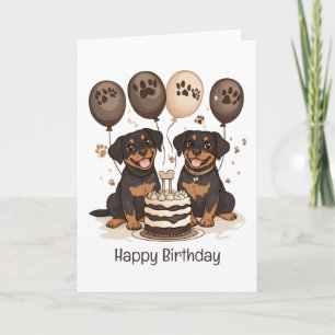 Tarjeta Feliz cumpleaños Rottweiler Dogs