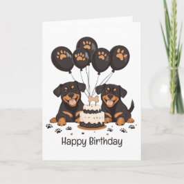 Tarjeta Feliz cumpleaños Rottweiler Dogs