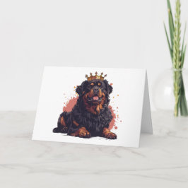 Tarjeta Feliz cumpleaños Royal Rottweiler Dog Queen Crown