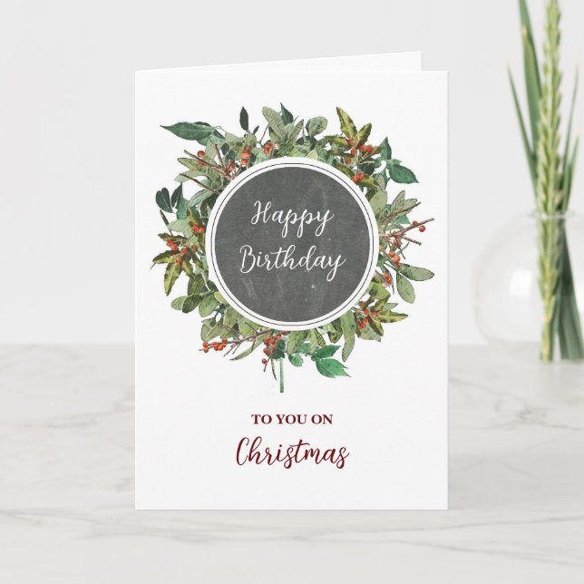 Tarjeta Feliz cumpleaños ruso a los Navidades (Anverso)