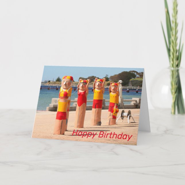 Tarjeta Feliz cumpleaños: salvadores de la vida de surf (Anverso)