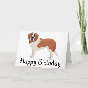 Tarjeta Feliz cumpleaños San Bernard Perro Cachorro San Be