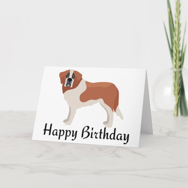 Tarjeta Feliz cumpleaños San Bernard Perro Cachorro San Be (Anverso)