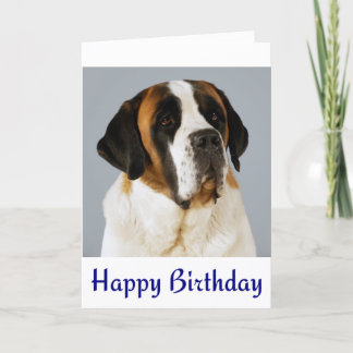 Tarjeta Feliz cumpleaños San Bernardo Perro de Cachorro