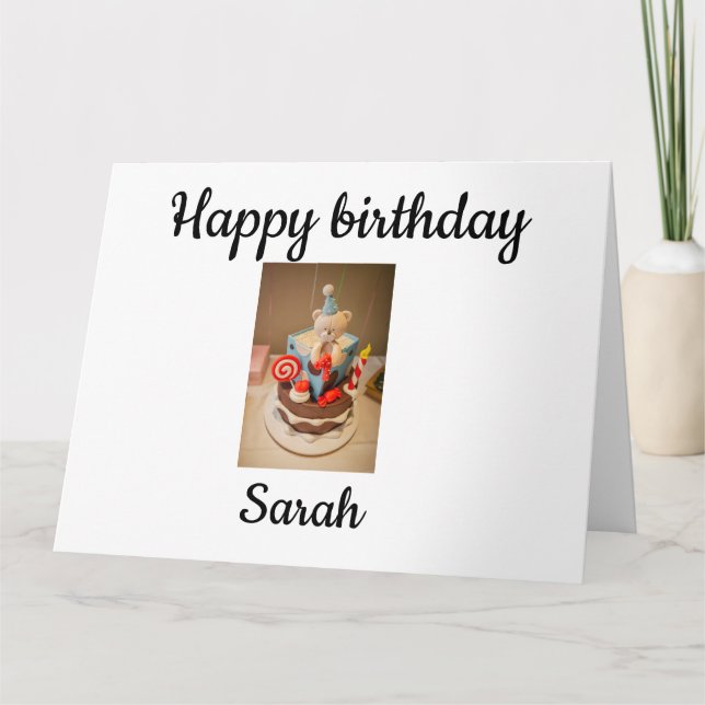 Tarjeta Feliz cumpleaños Sarah (Anverso)