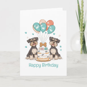 Tarjeta Feliz cumpleaños Schnauzer Dogs