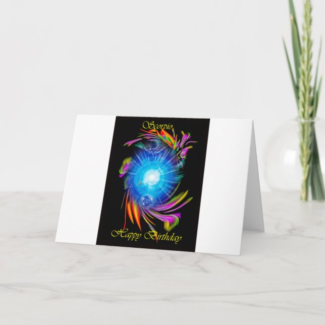 Tarjeta Feliz cumpleaños Scorpio (Anverso)