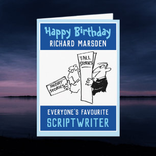 Tarjeta Feliz Cumpleaños Scriptwriter. Cumpleaños de Scrip