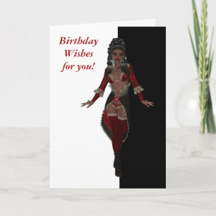 Tarjeta Feliz cumpleaños Sensual mujer afroamericana
