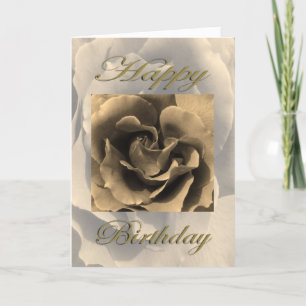 Tarjeta Feliz cumpleaños Sepia Rosa