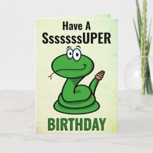 Tarjeta Feliz Cumpleaños Serpiente de Cascabel