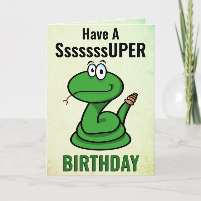 Tarjeta Feliz Cumpleaños Serpiente de Cascabel  (Anverso)