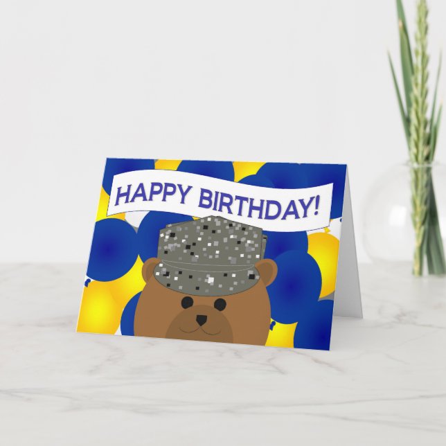 Tarjeta ¡Feliz cumpleaños, servicio activo de la Fuerza Aé (Anverso)