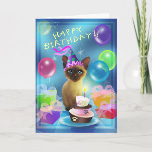 Tarjeta Feliz cumpleaños Siamese Kitten