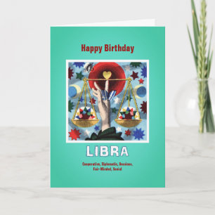 Tarjeta Feliz Cumpleaños Signo Zodiacal Libra