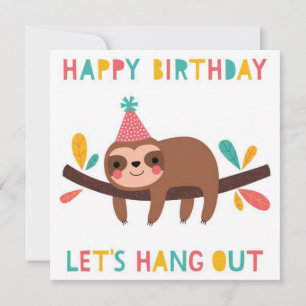 Tarjeta Feliz cumpleaños Sloth