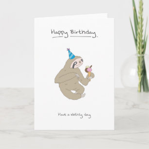 Tarjeta Feliz cumpleaños - Sloth