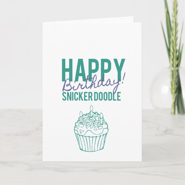 Tarjeta Feliz cumpleaños Snickerdoodle (Anverso)