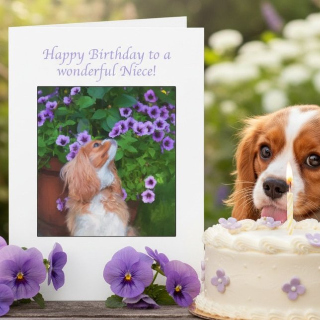 Tarjeta Feliz Cumpleaños Sobrina Cavalier King Charles Spa (Subido por el creador)