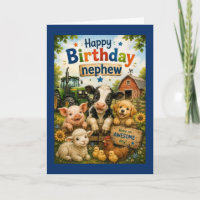 Feliz Cumpleaños Sobrino Animales de Granja