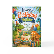 Feliz cumpleaños sobrino aventura de dinosaurios