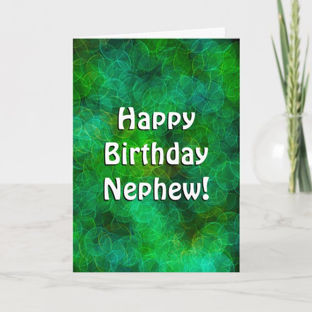 Tarjeta Feliz cumpleaños, sobrino | Burbujas verdes (Anverso)