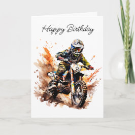 Tarjeta Feliz cumpleaños, sobrino | Motocross Bicicleta